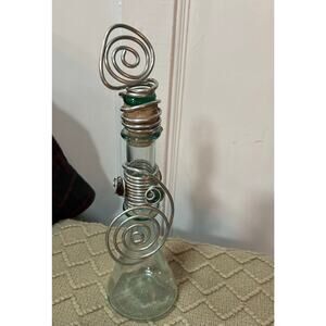 Dary Rees Glass bottle with glass beads and wire